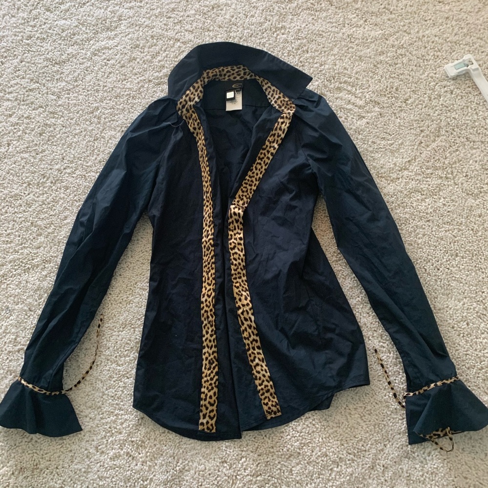 Women’s navy button down Roberto Cavalli blouse